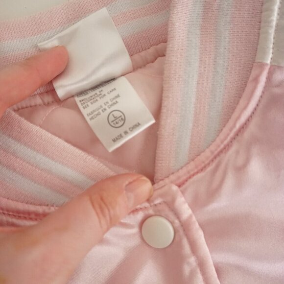 Major League Baseball New York Yankees Pink Button Up Varsity Jacket L(14/16) - Picture 10 of 13